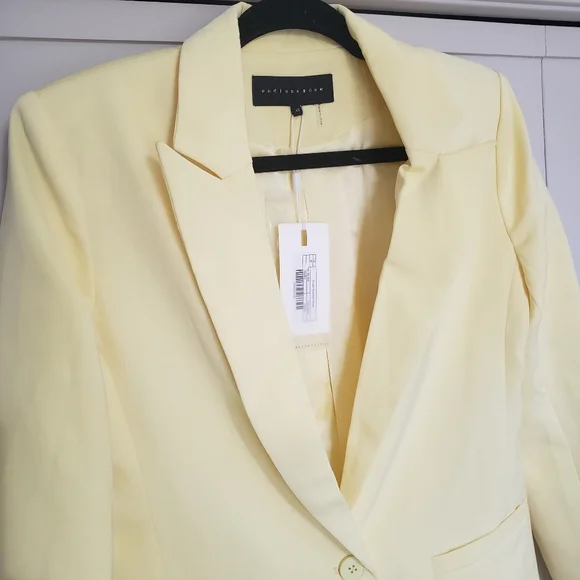 NWT Endless Rose Single Breasted Blazer Lemon Butter Yellow XS - Picture 3 of 9